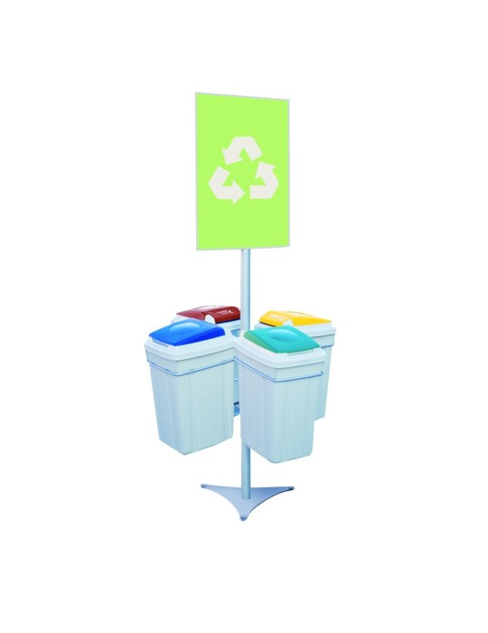 Support sac Eco Lid 4 flux 42L avec signalétique Support sac Eco Lid 4 flux 42L avec signalétique