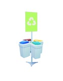 Soporte de bolsa Eco-lid 4 flujos 42 l con señalización