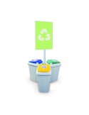 Support sac Eco-lid 3 flux 95 L avec signalétique