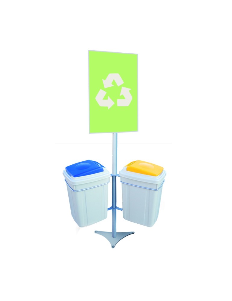 Support sac Eco-lid 2 flux 42 L avec signalétique Support sac Eco-lid 2 flux 42 L avec signalétique