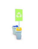 Support sac Eco-lid 2 flux 95 L avec signalétique
