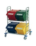 Trolley equipped with sorting boxes