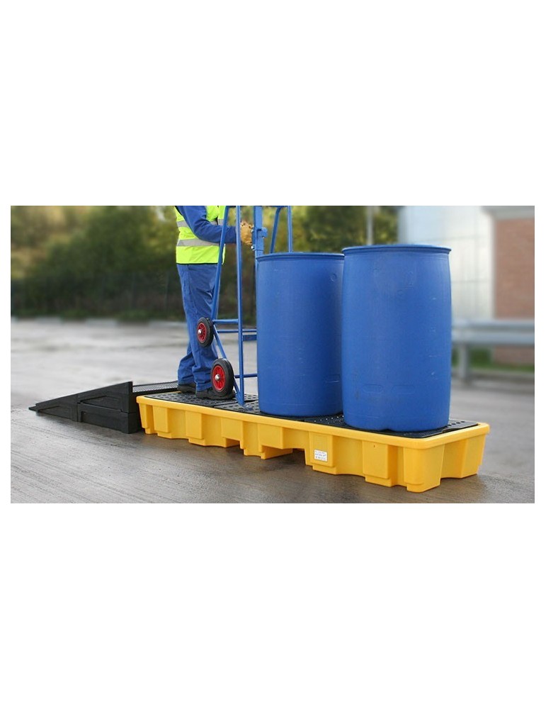 Palette rétention 235L pour 4 fûts en ligne