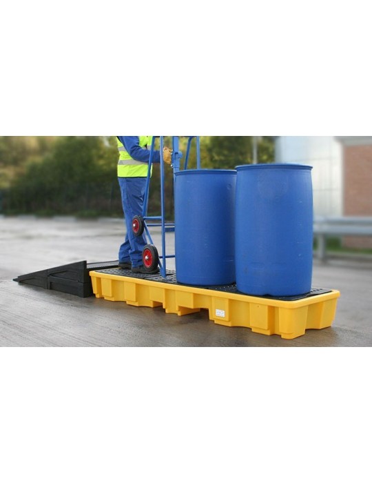 Palette rétention 235L pour 4 fûts en ligne
