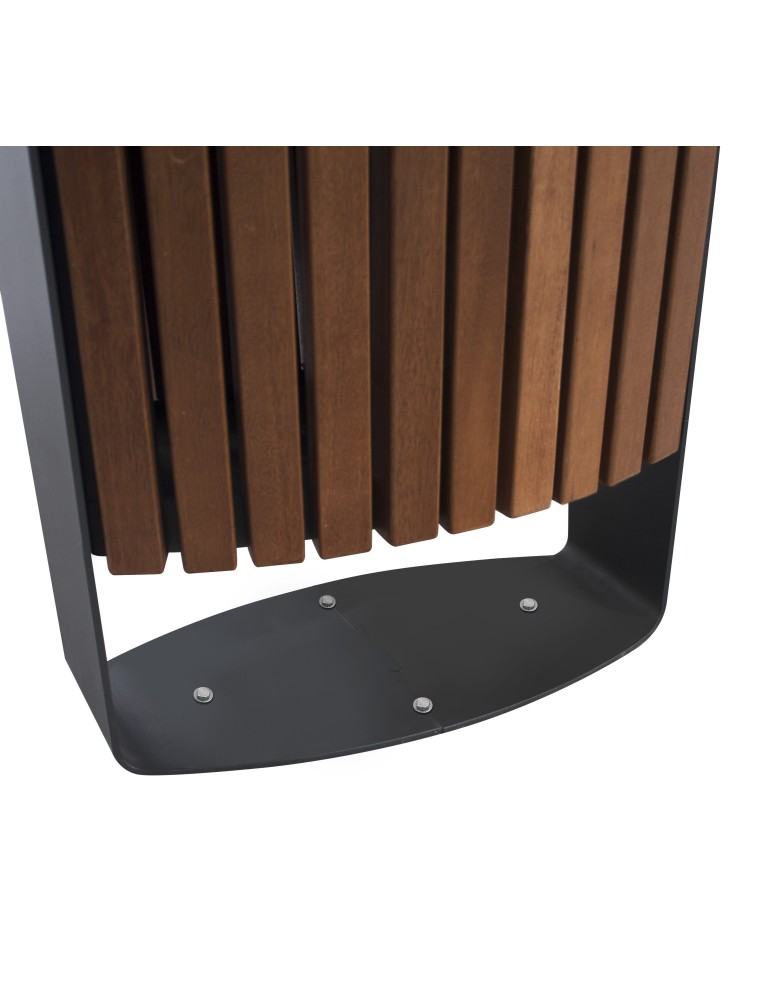 Poubelle Malaga 75L bois tropical - Poubelle à pédale