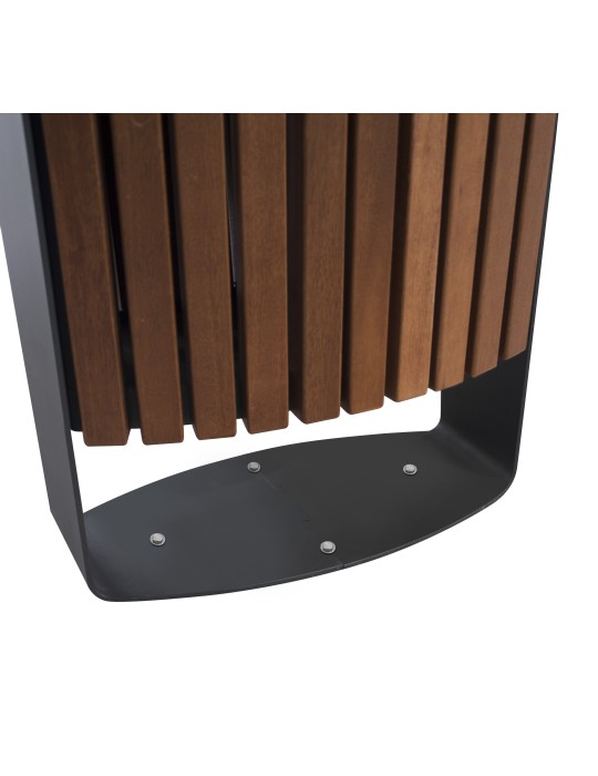 Poubelle Malaga 75L bois tropical - Poubelle à pédale