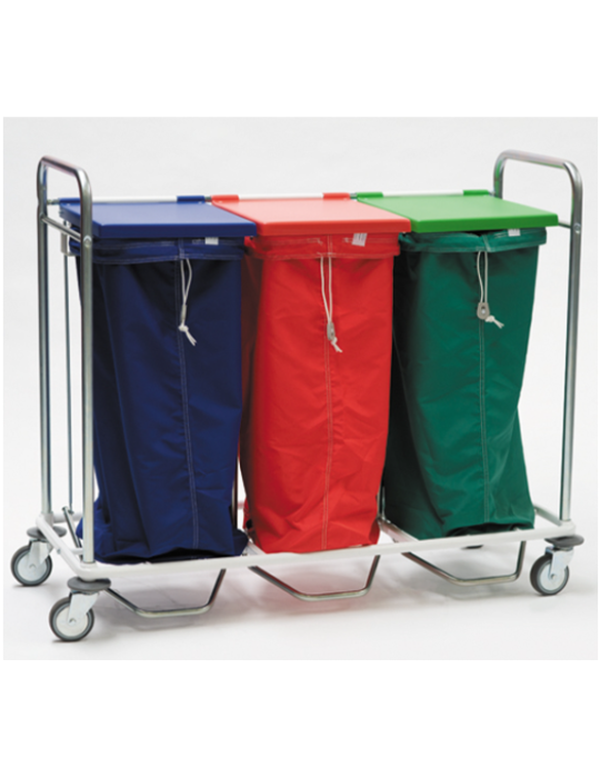 Chariot porte 3 sacs avec pédale