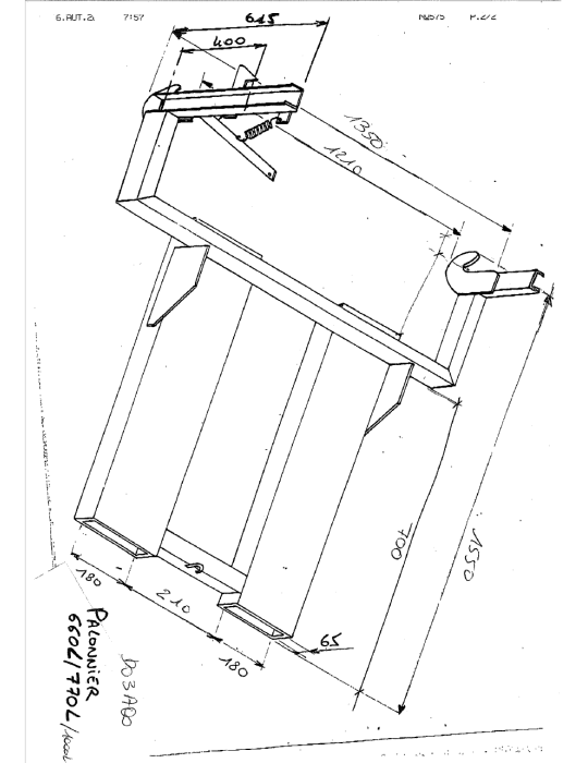 Palonnier pour conteneurs 660 - 770 - 1000 L