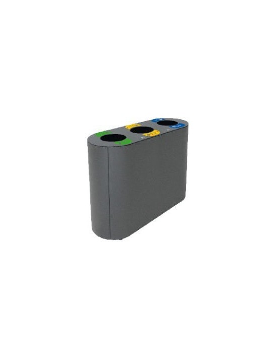 COLLECTEUR 3X60L AVEC BAC ET OUVERTURE - MANCHESTER
