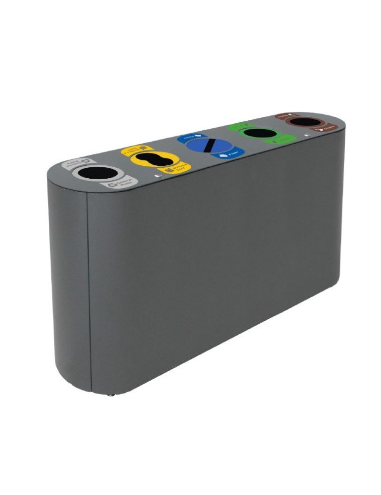 COLLECTEUR 5X60L AVEC BAC ET OUVERTURE - MANCHESTER