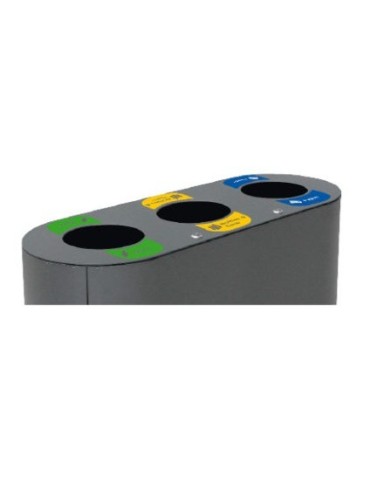 COLLECTEUR 5X60L AVEC BAC ET OUVERTURE - MANCHESTER 2