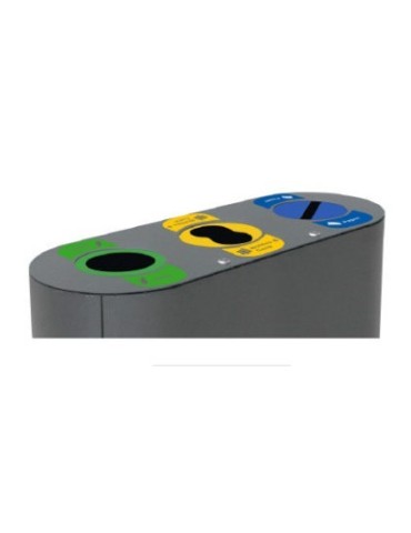 COLLECTEUR 5X60L AVEC BAC ET OUVERTURE SELECTIVE - MANCHESTER 2