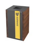 COLLECTEUR 100L EN MÉTAL & BOIS AVEC PORTE, BAC ET OUVERTURE - VALENCIA