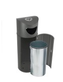 COLLECTEUR CENDRIER & PORTE 75L AVEC BAC ET OUVERTURE - OSLO