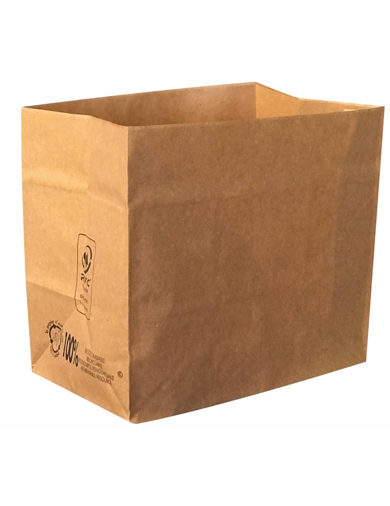 LOT DE 50 SACS KRAFT POUR POUBELLE DE BUREAU METAL 1L