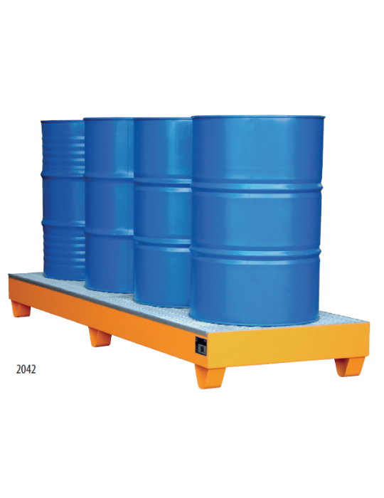 BAC DE RETENTION METAL + CAILLEBOTIS - 4 FUTS EN LIGNE