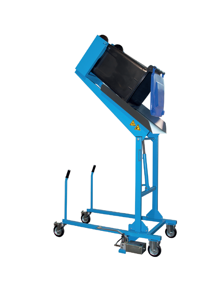 BASCULEUR MOBILE DE BAC ROULANT SUR BATTERIE 120/240L