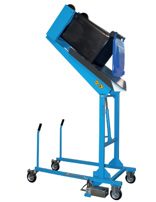 BASCULEUR MOBILE DE BAC ROULANT SUR BATTERIE 120/240L
