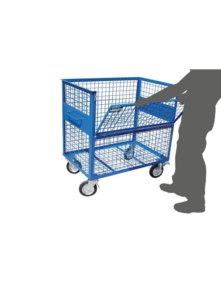 Conteneur grillagé 800L pour stockage de déchets