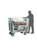 Wheeled wire mesh container