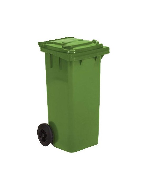 Conteneur plastique 2 roues 120 L - Déchets espaces publics